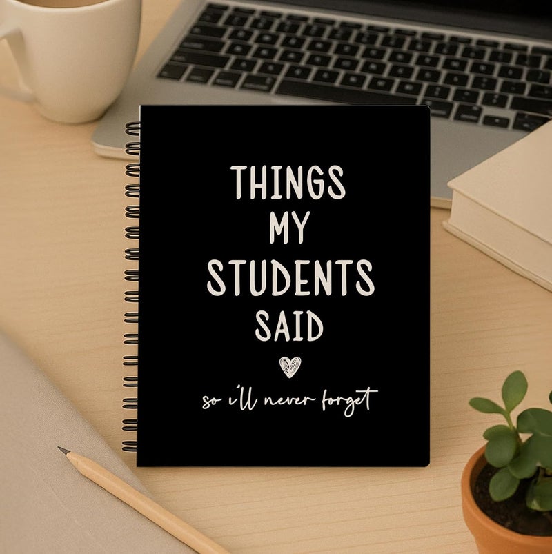 bitCNY Teacher Gift Spiral Notebook - Thank You Gift for Teacher, Teacher Appreciation Gifts, Keepsake Journal, Teacher Notebooks for School Supplies, Home & Office, Spiral Bound 5.5x8.3（Black） - Image 3
